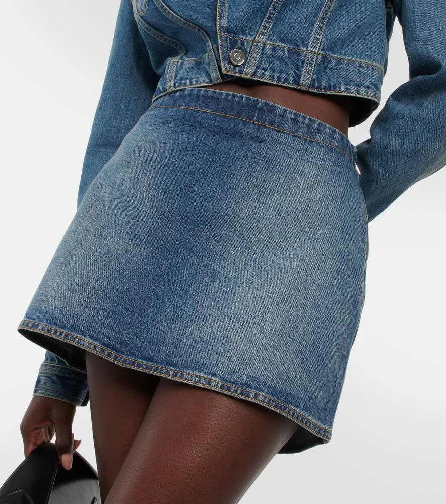 ALAÏA denim miniskirt, blue