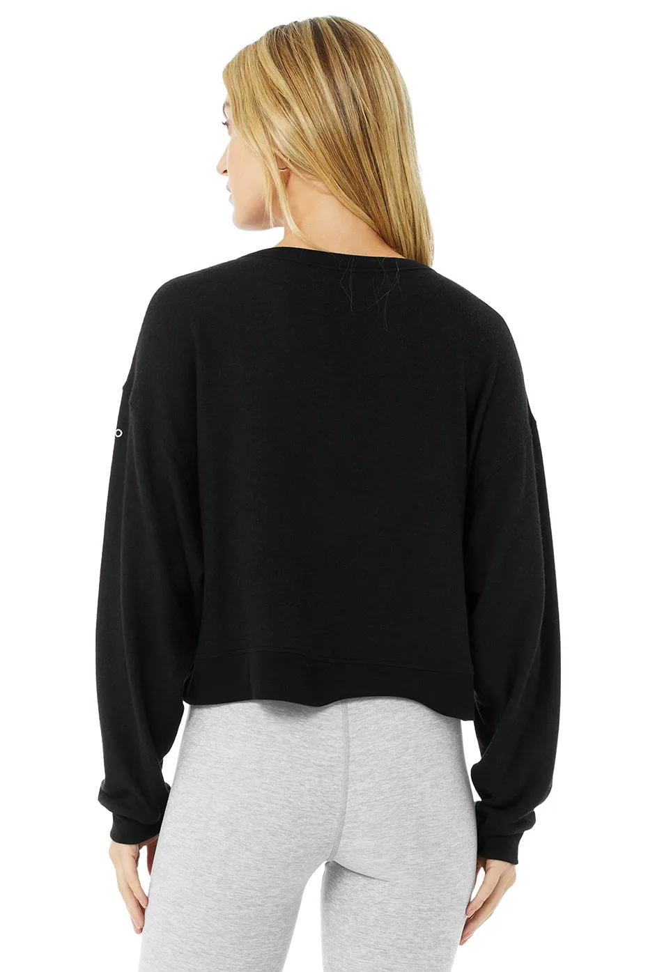 Alolux Soho Crop Henley - Black