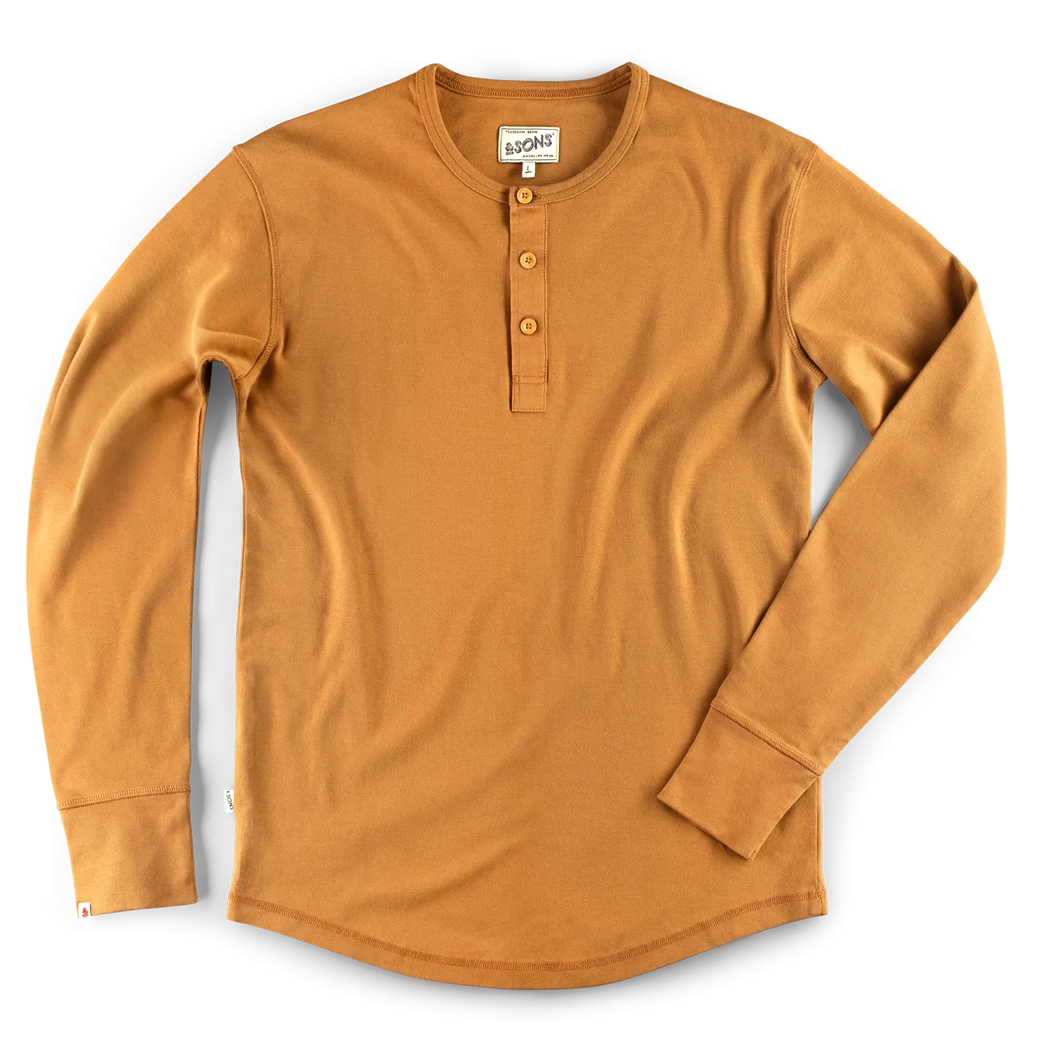 &SONS The New Elder Henley Shirt Tan