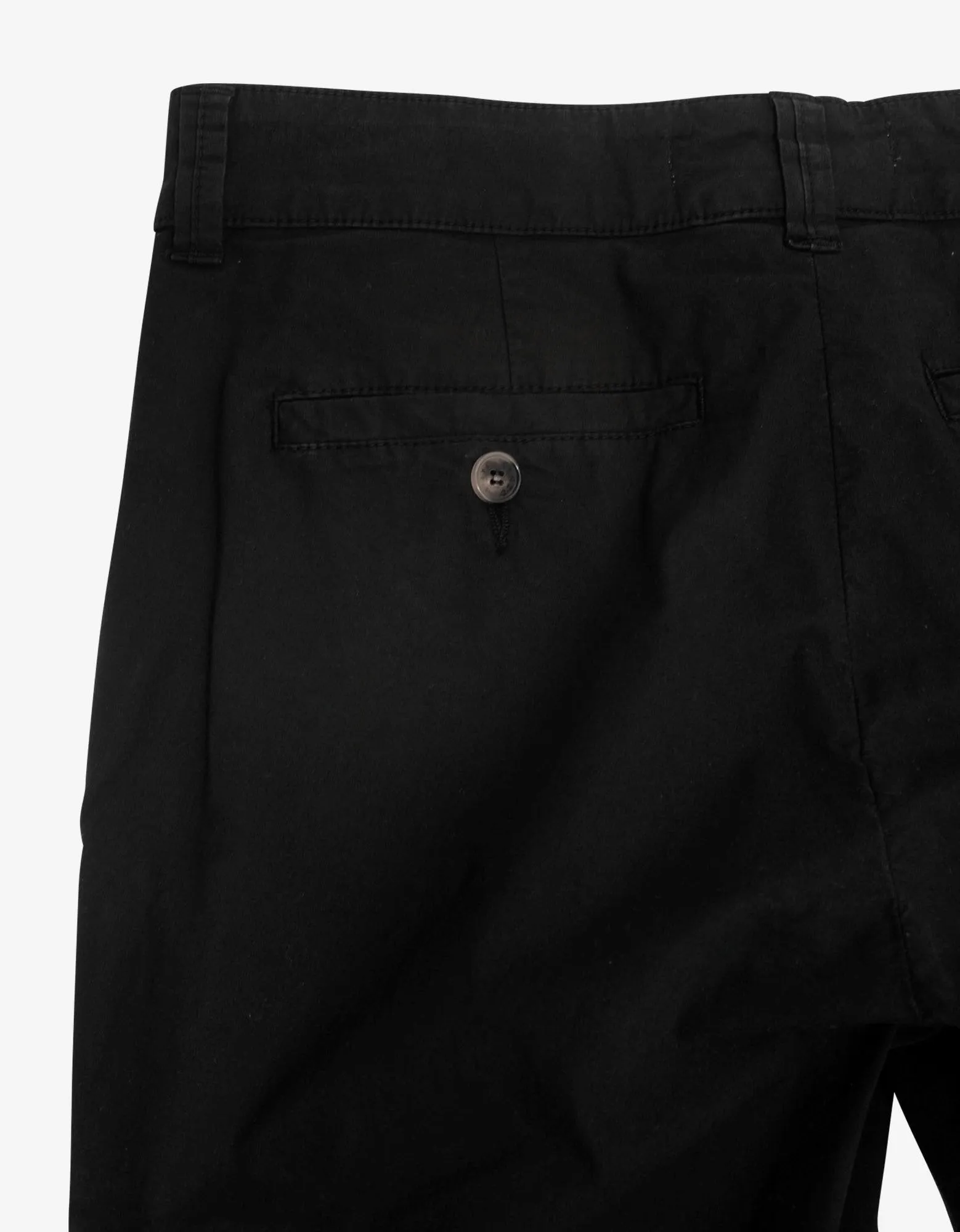 Black Contrast Stitch Chino Trousers -