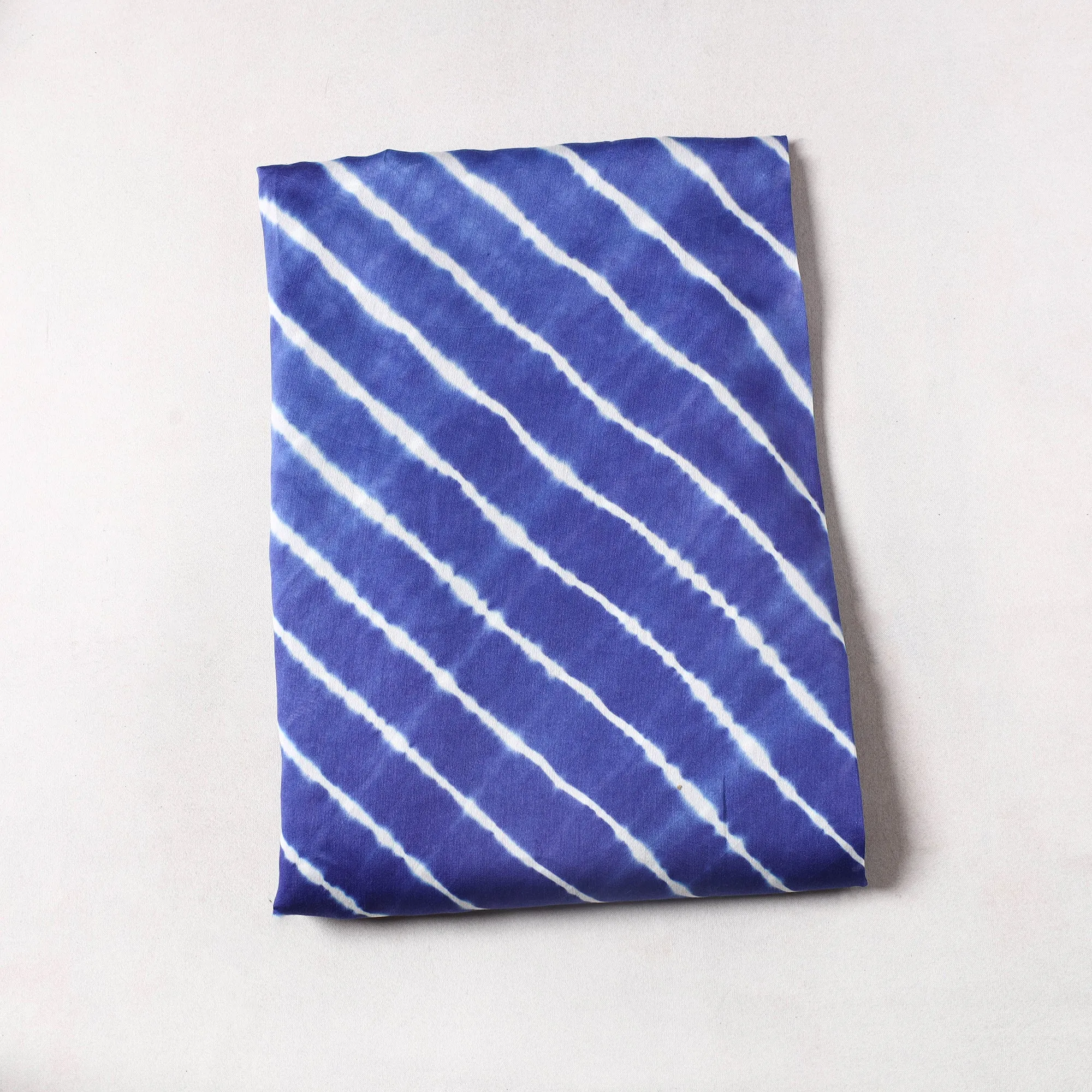 Blue - Leheriya Tie-Dye Chanderi Silk Precut Fabric (2 Meter) 35