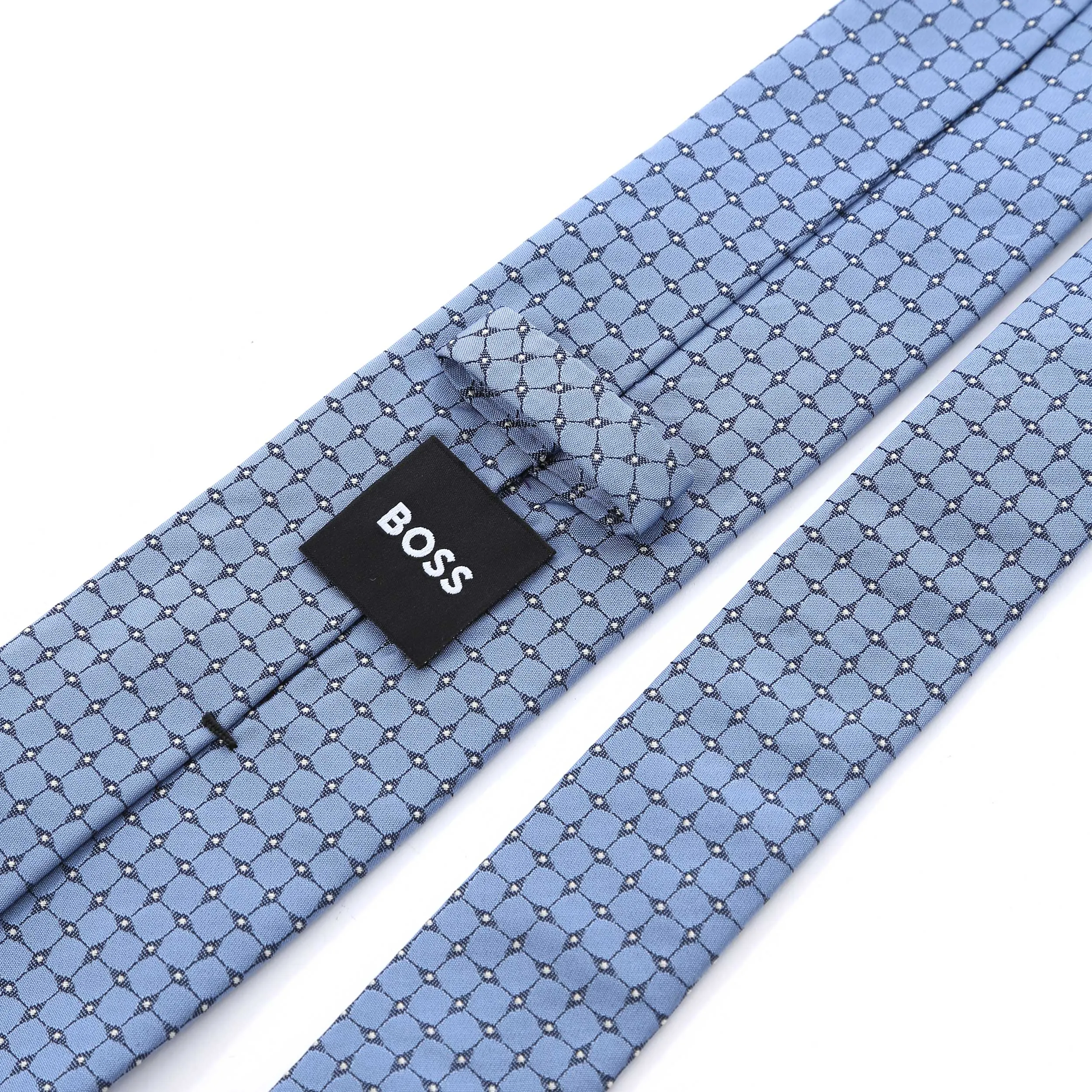 BOSS H Tie 7.5cm Tie in Blue Squares with Dot