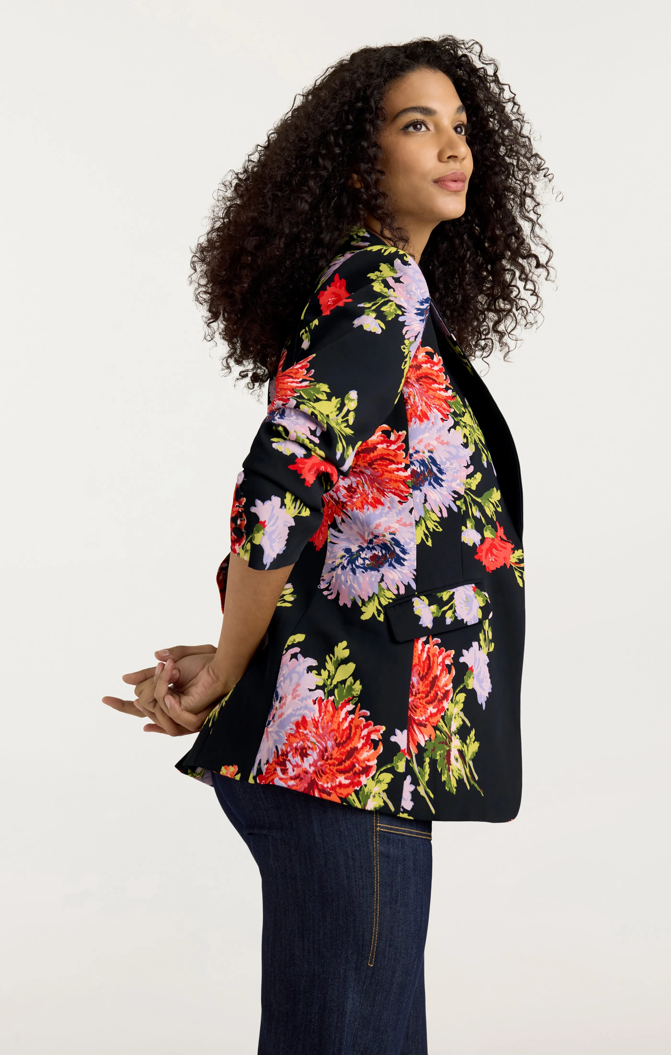 Dark Chrysanthemum Scrunched Cheyenne Blazer