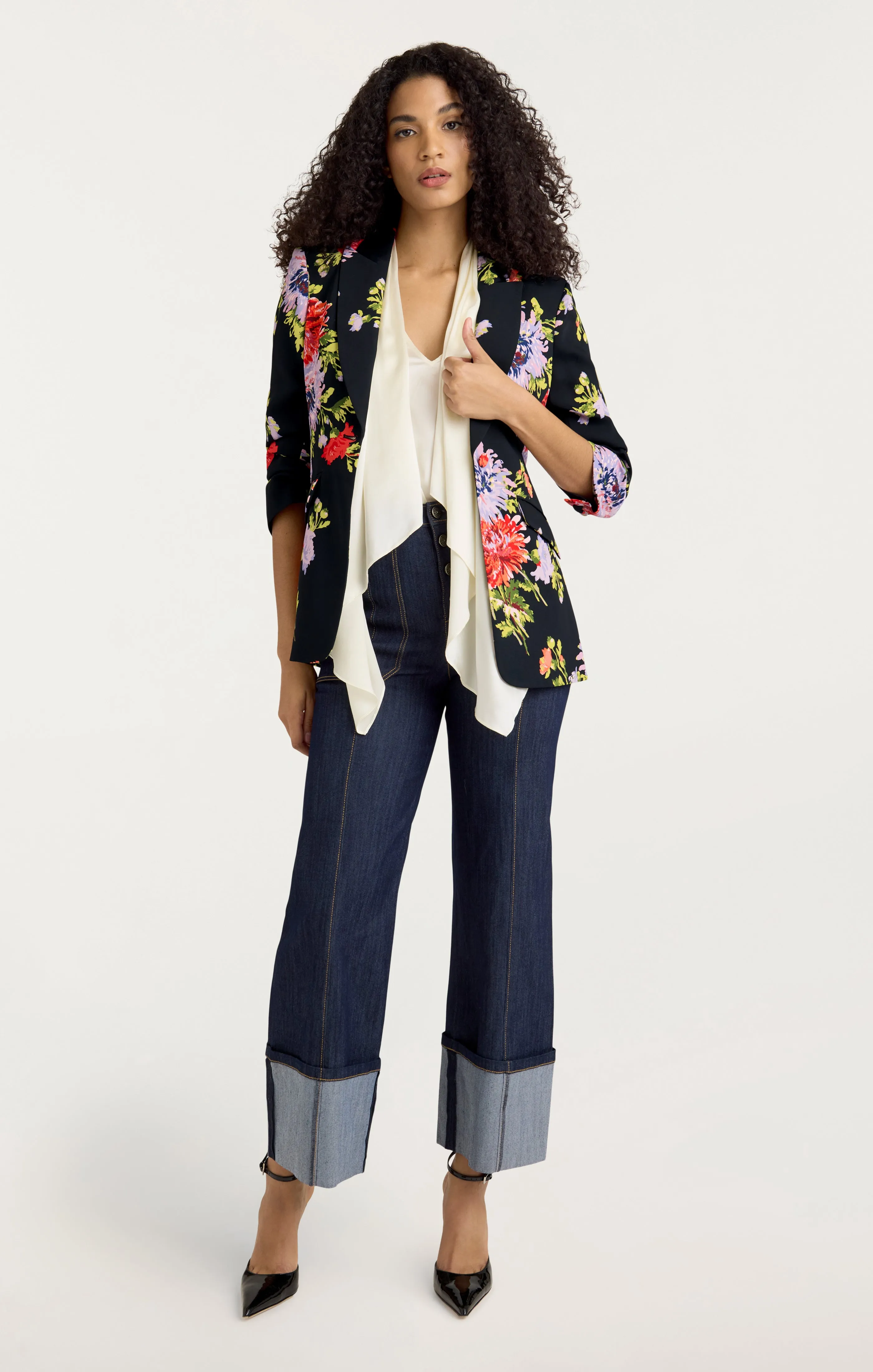 Dark Chrysanthemum Scrunched Cheyenne Blazer