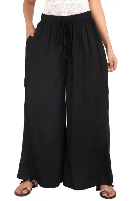 Dazzling Plain Black Colored Palazzo Pant For Women