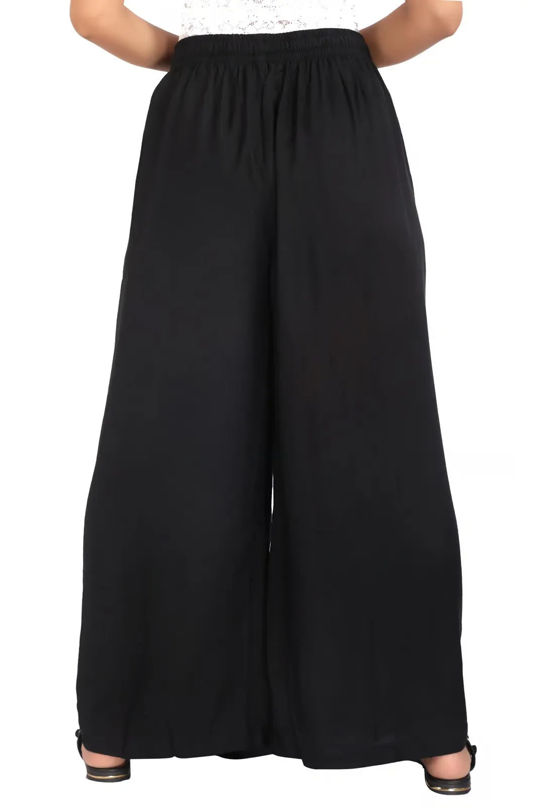 Dazzling Plain Black Colored Palazzo Pant For Women