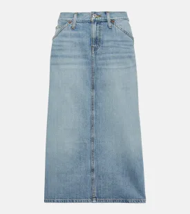 Denim midi skirt Low Rider RE/DONE, blue