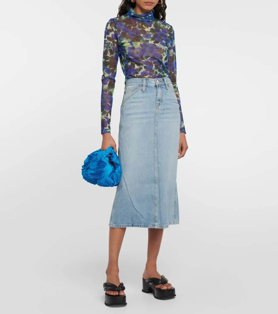 Denim midi skirt Low Rider RE/DONE, blue