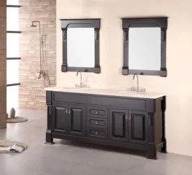 DESIGN ELEMENT Marcos 72" Espresso Finish Double Sink Vanity Set