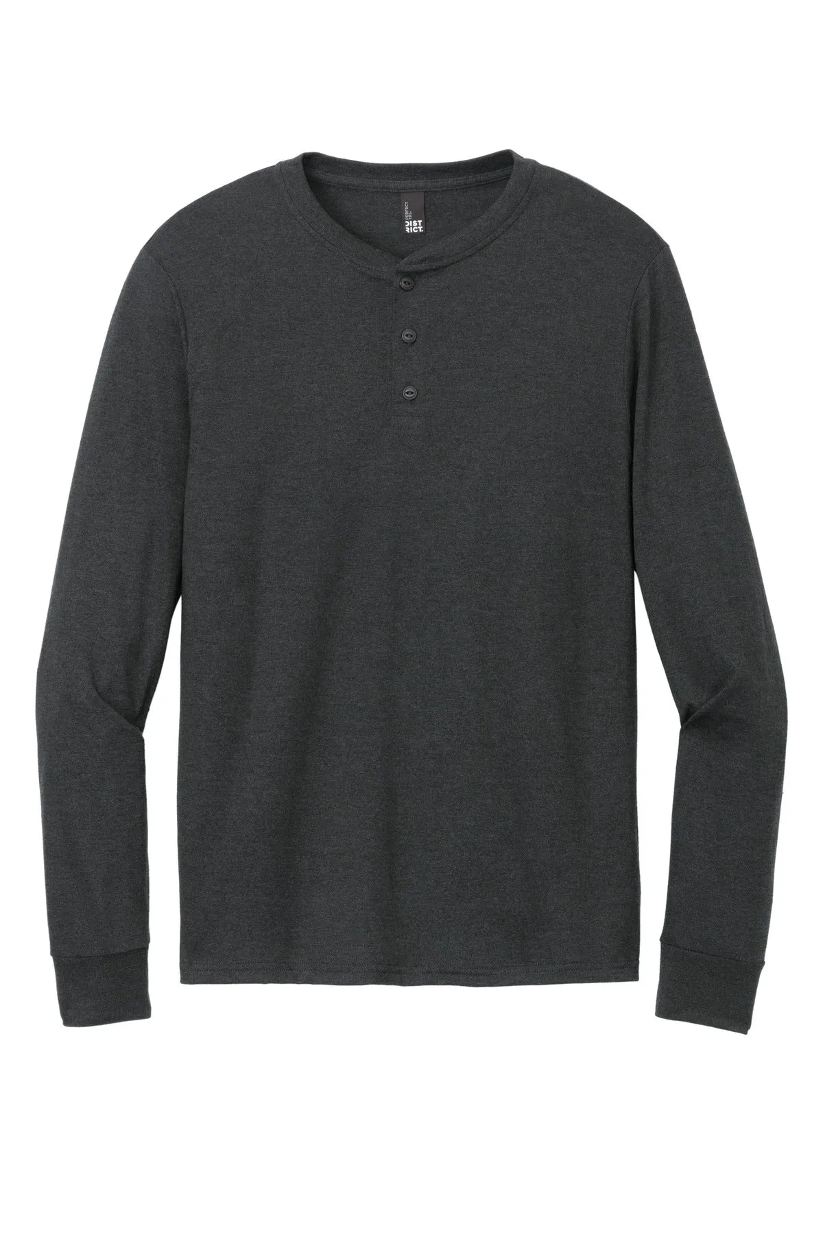 District Mens Perfect Tri Long Sleeve Henley DT145