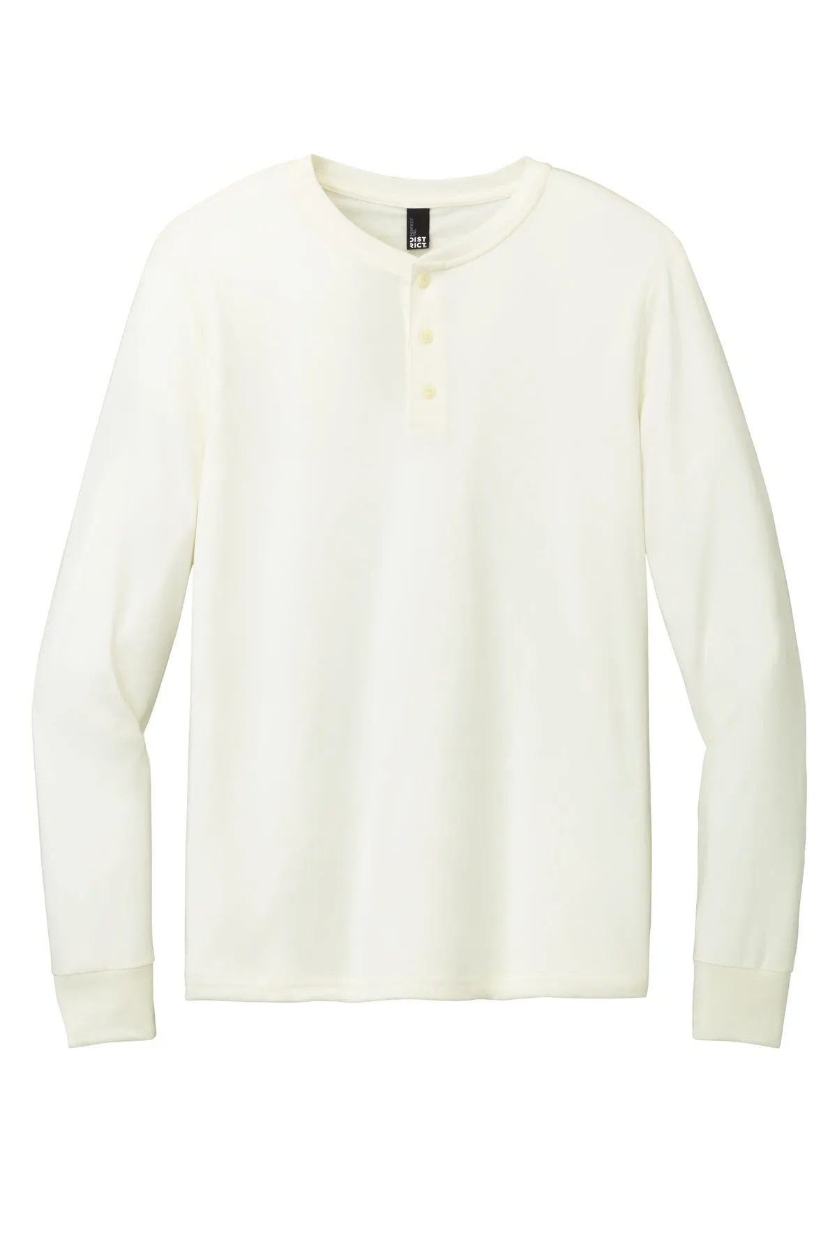 District Mens Perfect Tri Long Sleeve Henley DT145