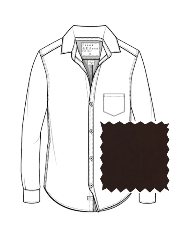 Frank & Eileen - Barry Tailored Button Up Shirt in Irish Chocolate