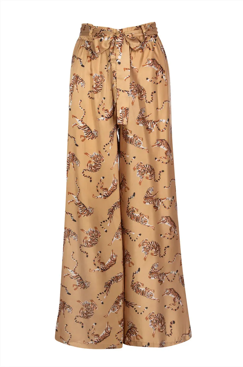 Gold Tiger Palazzo Pants