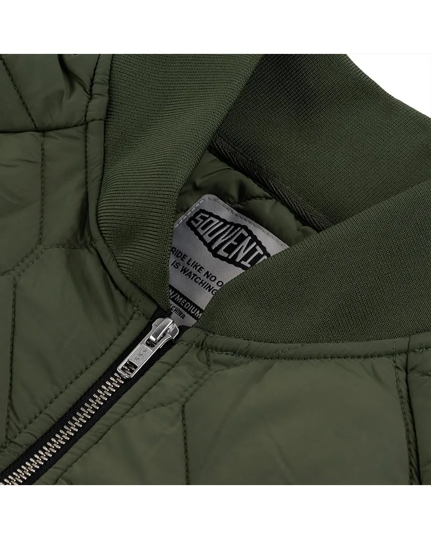 Insulated Henley Top Jacket - Moss