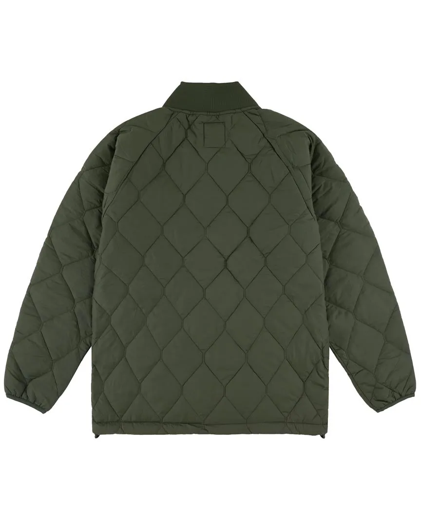 Insulated Henley Top Jacket - Moss