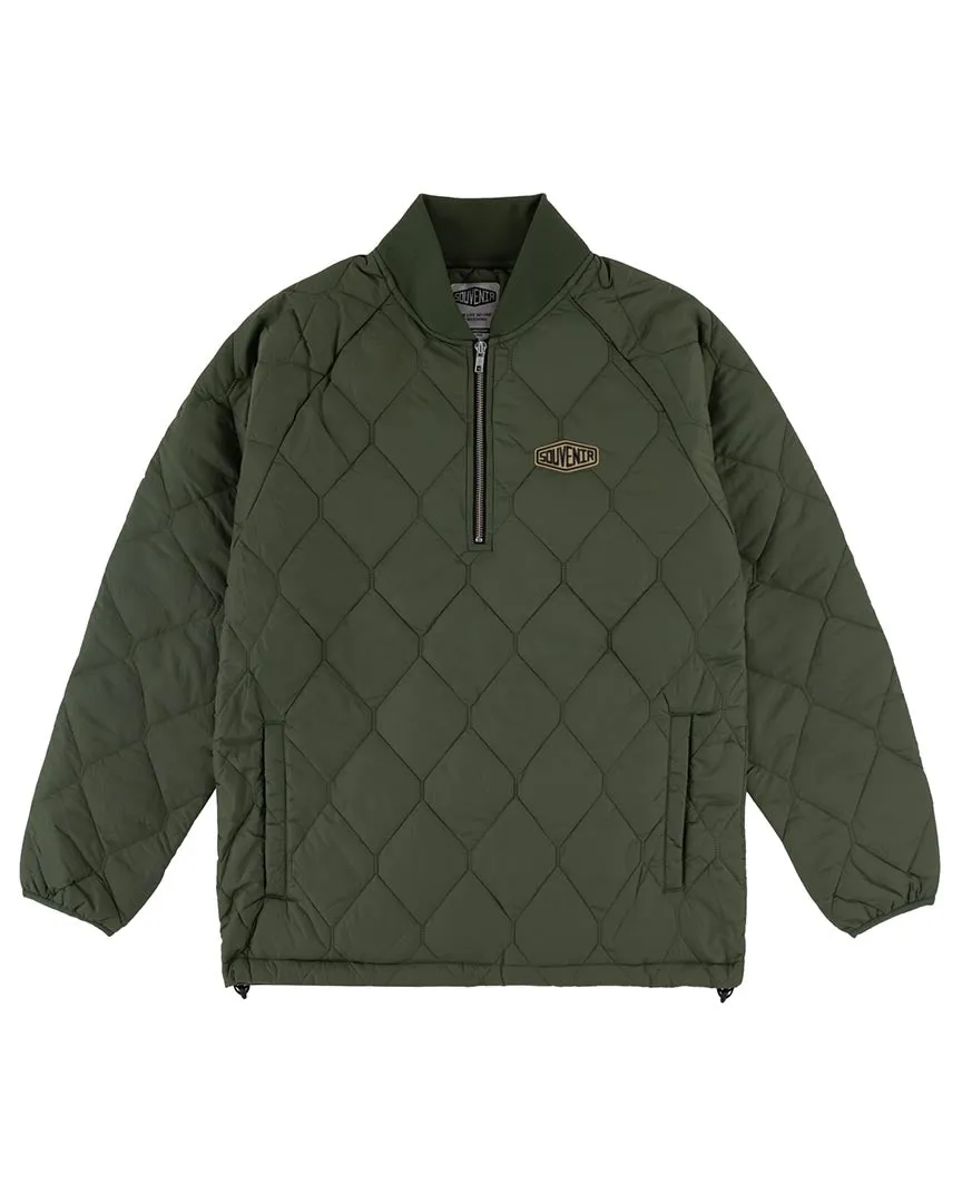 Insulated Henley Top Jacket - Moss