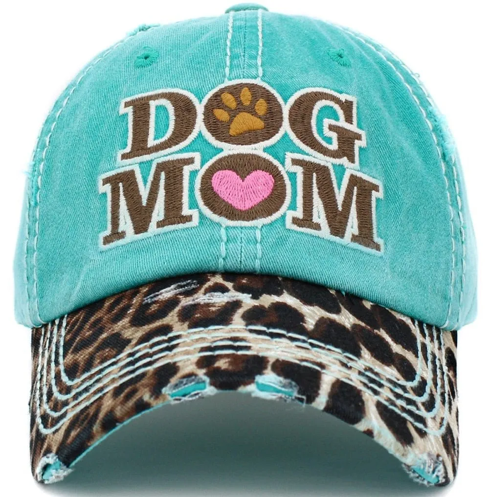 KBV1391 "Dog Mom" Vintage Washed Baseball Cap