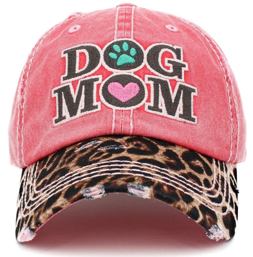 KBV1391 "Dog Mom" Vintage Washed Baseball Cap