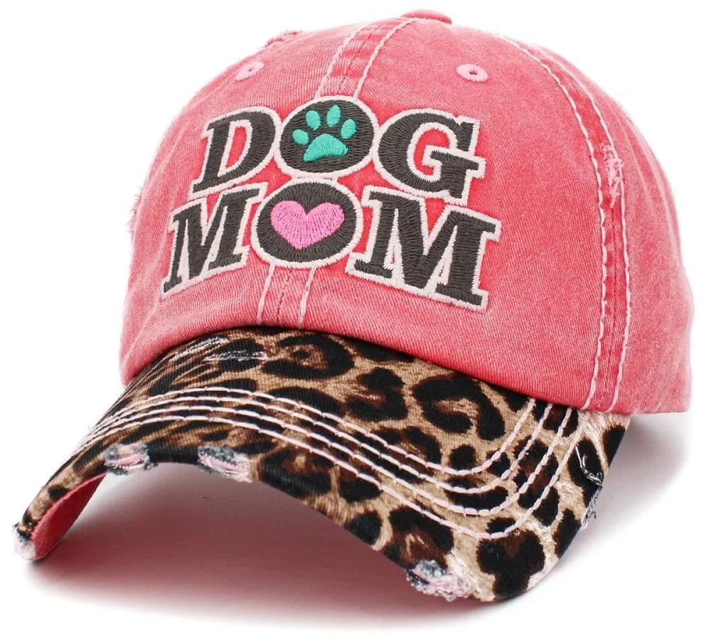 KBV1391 "Dog Mom" Vintage Washed Baseball Cap