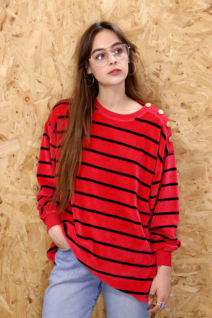 Lazy Days Velour Striped Top