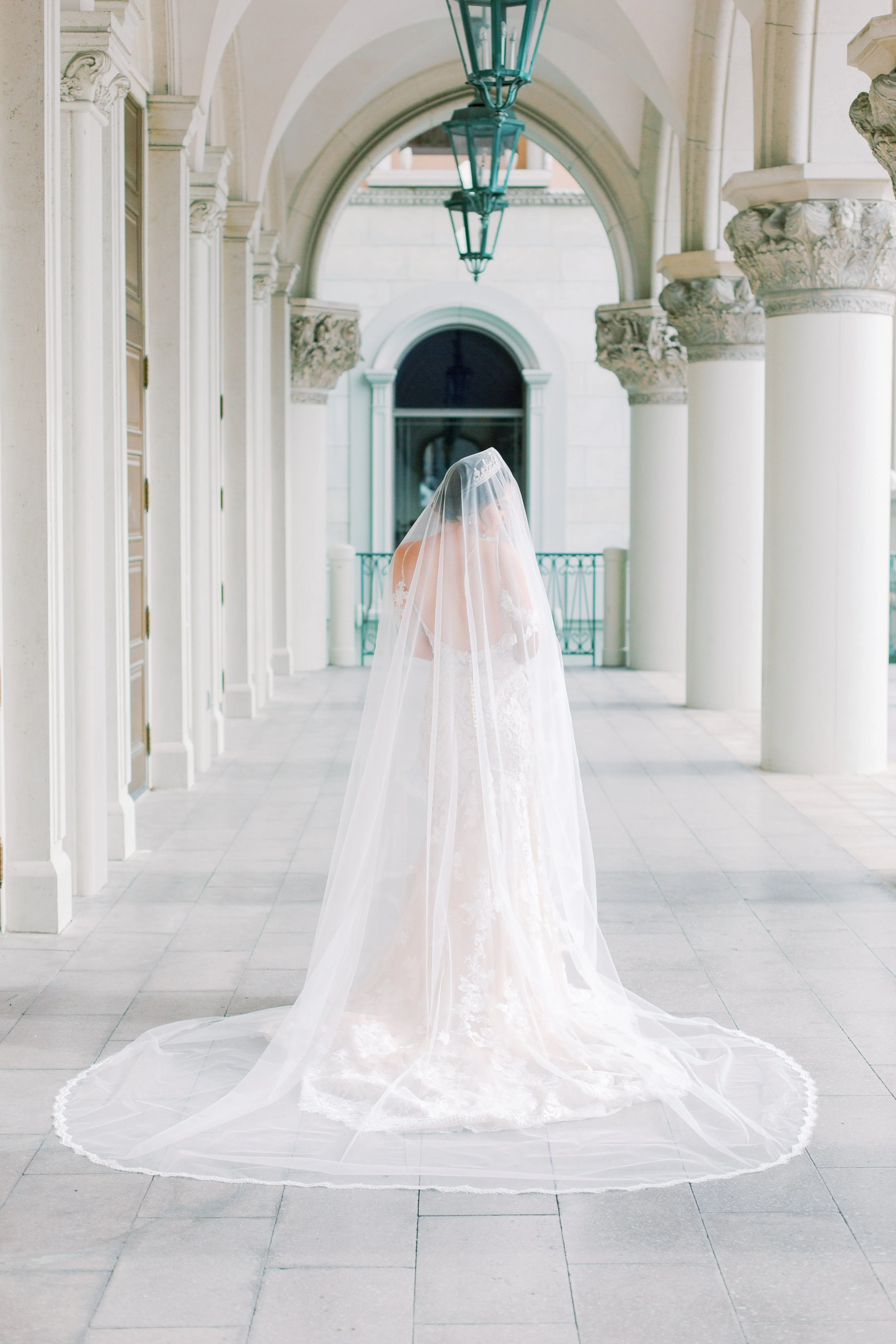 LUCINDA Lace Drop Cathedral Bridal Veil