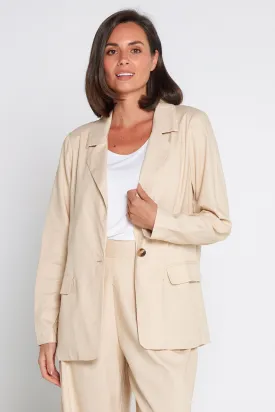 Mayfair Linen Blazer - Cream