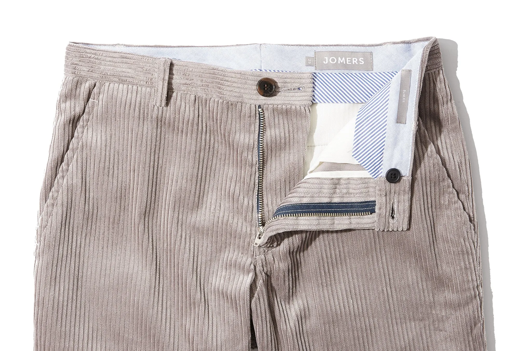 McKenna (Slim) - Gray Italian Wide Wale Cord Chino