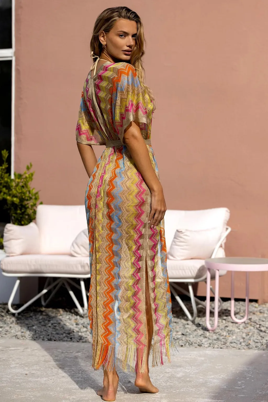 Miami Era Open Front Tie Long Poncho