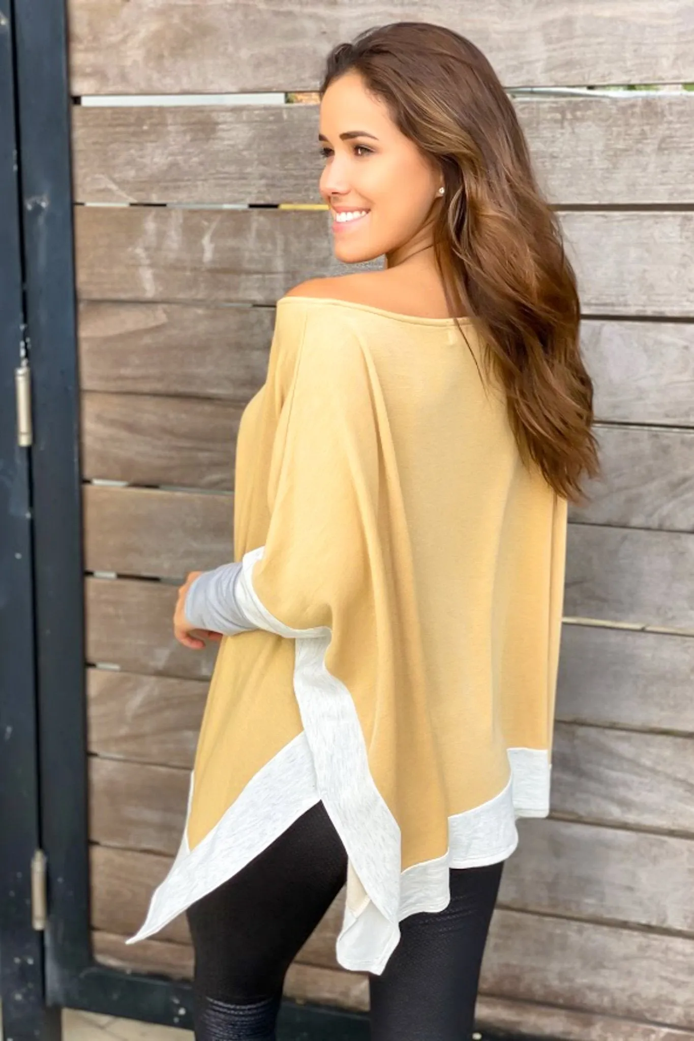 Mustard Poncho Top