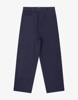 Navy Blue Baggy Chino Trousers -