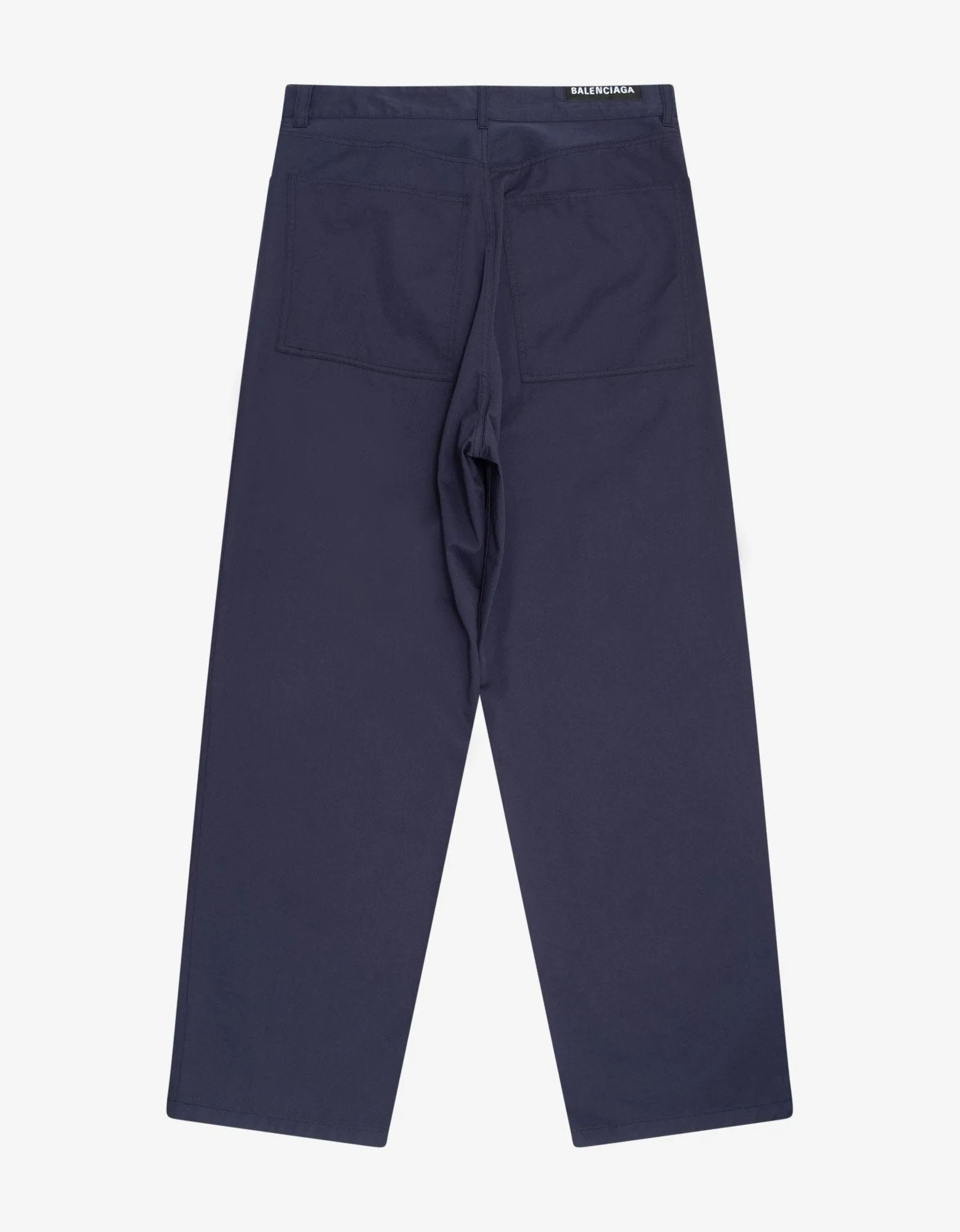 Navy Blue Baggy Chino Trousers -