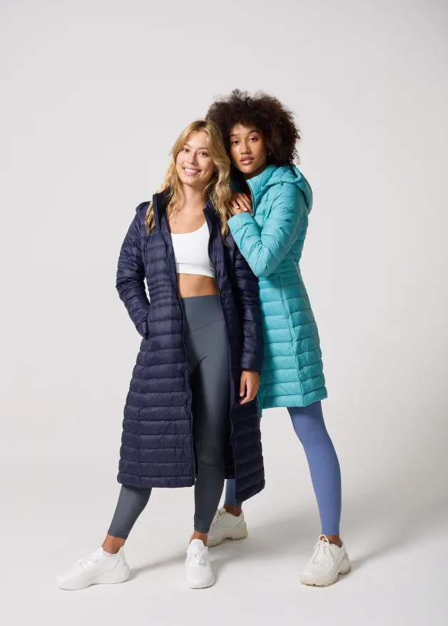 Navy Maxi Duck Down Puffer Coat