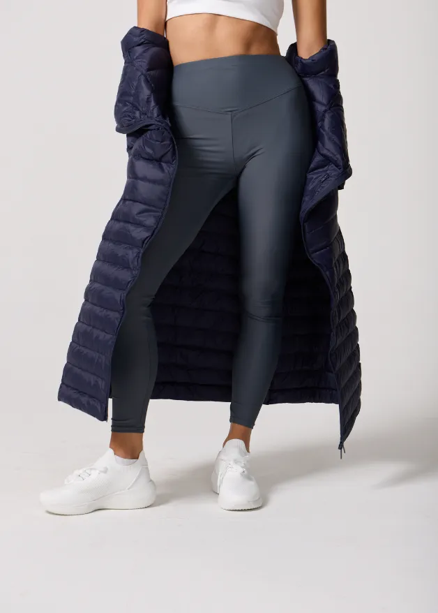 Navy Maxi Duck Down Puffer Coat