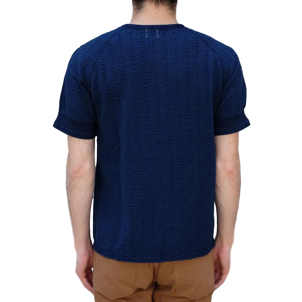 OD LW Random Broad Stitch Indigo Dyed Classic Henley