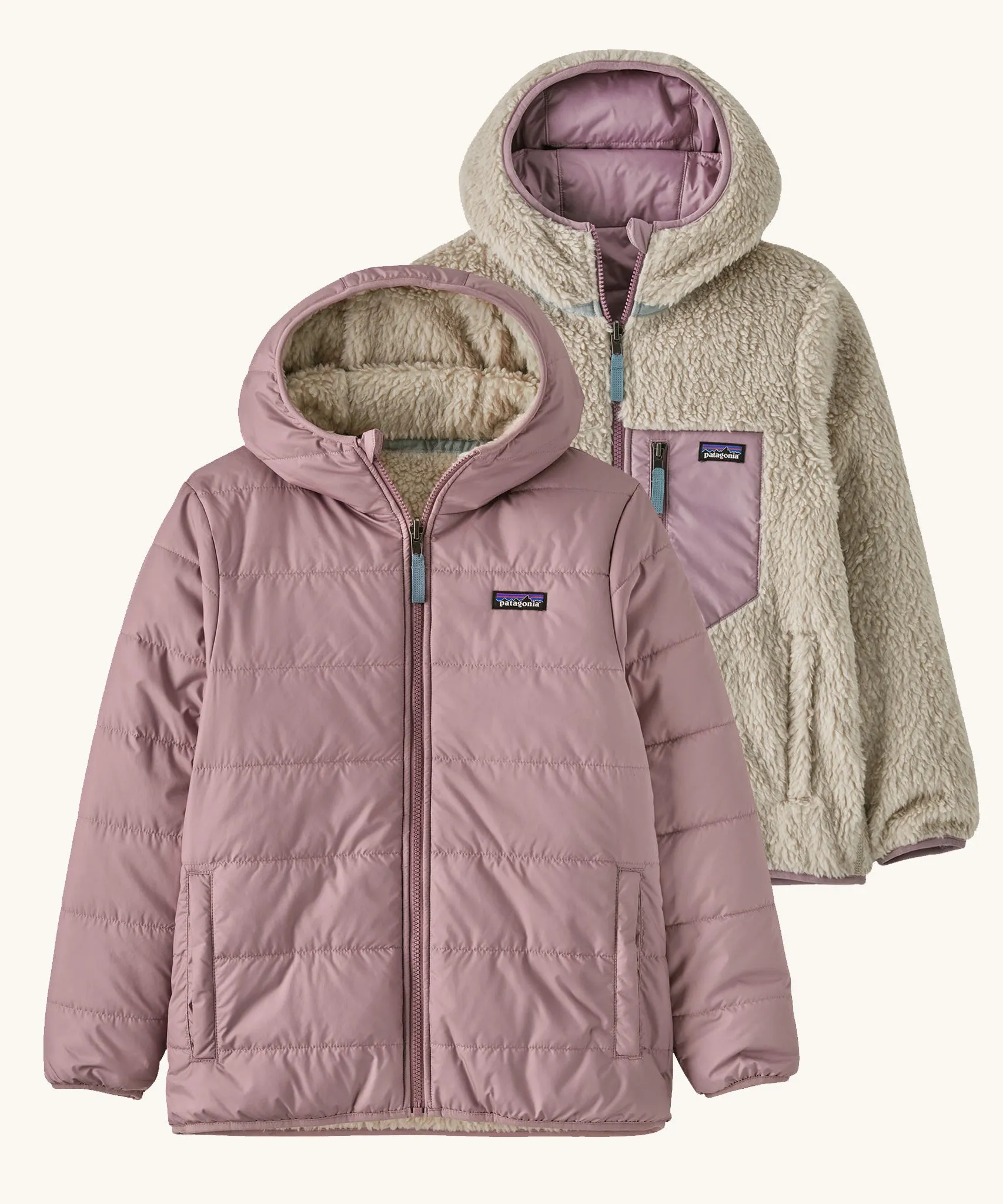 Patagonia Kids Reversible Ready Freddy Hoodie - Stormy Mauve Color