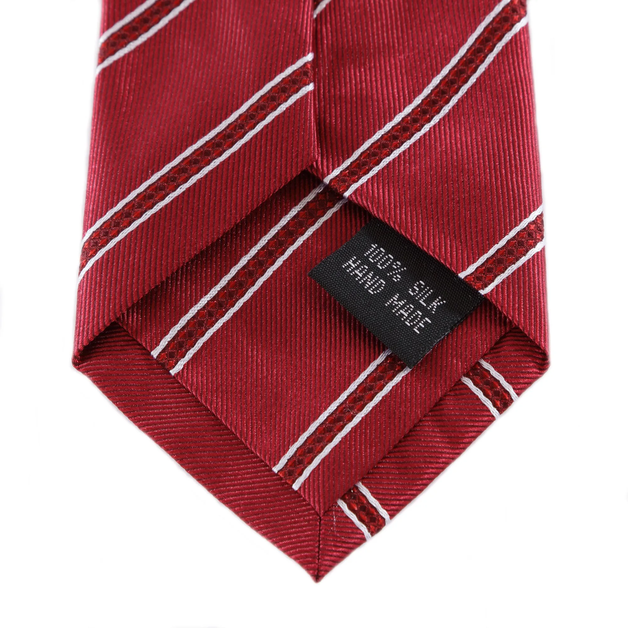 Power Play - Long Red Zipper Tie with Red and White Stripes