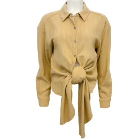 Rosie Assoulin Wheat Tie Front Blouse