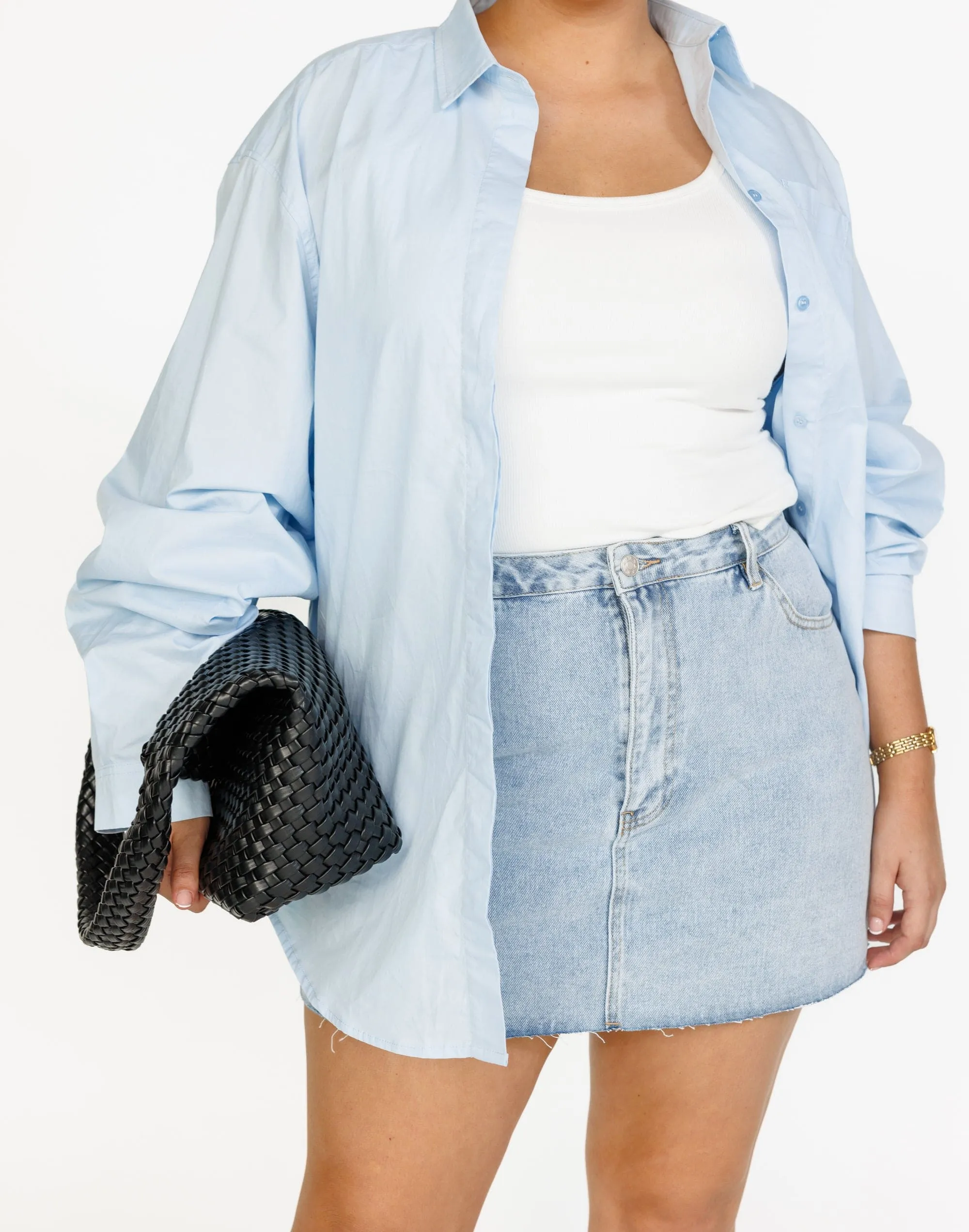 Rowan Denim Mini Skirt (Light Vintage)