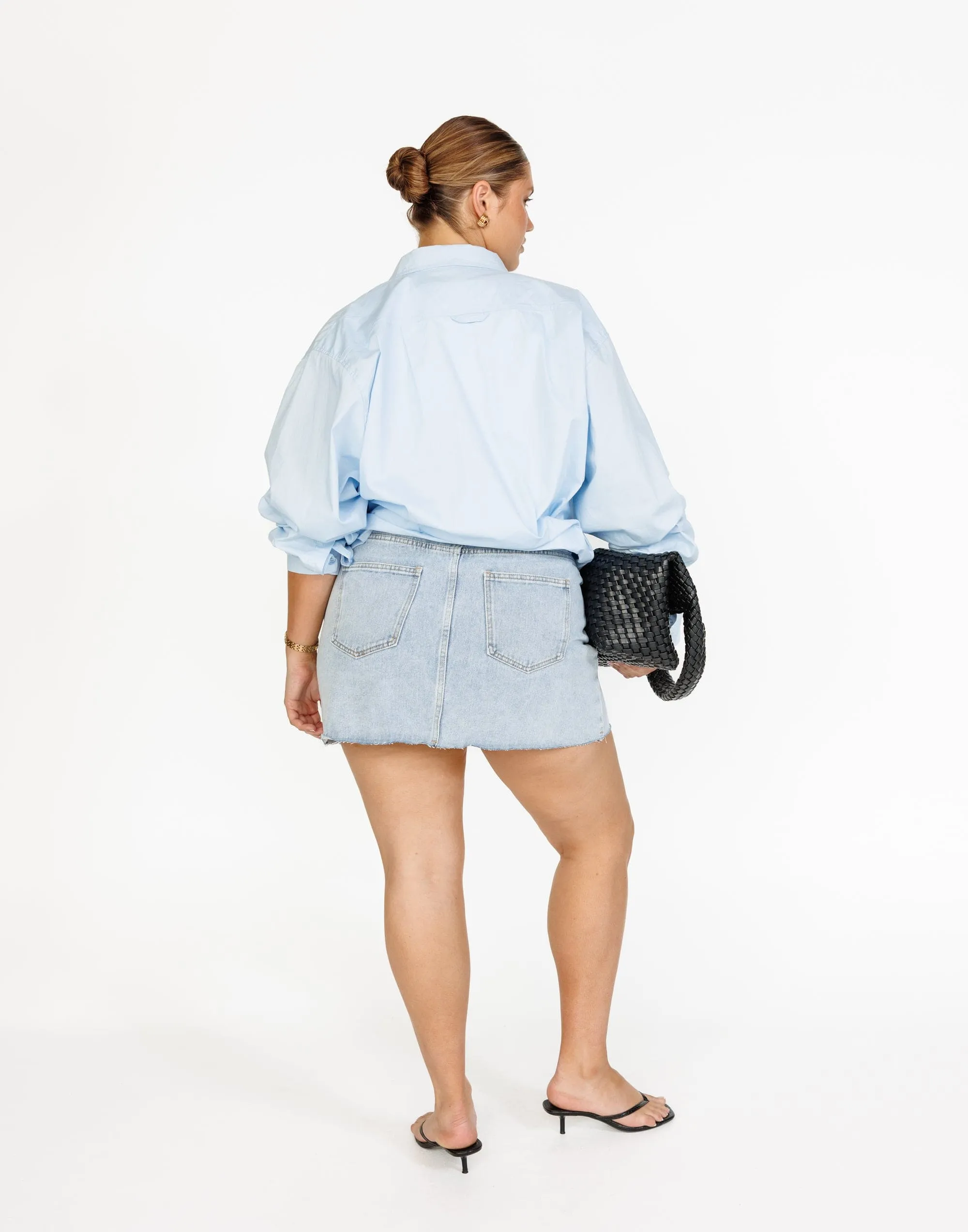 Rowan Denim Mini Skirt (Light Vintage)