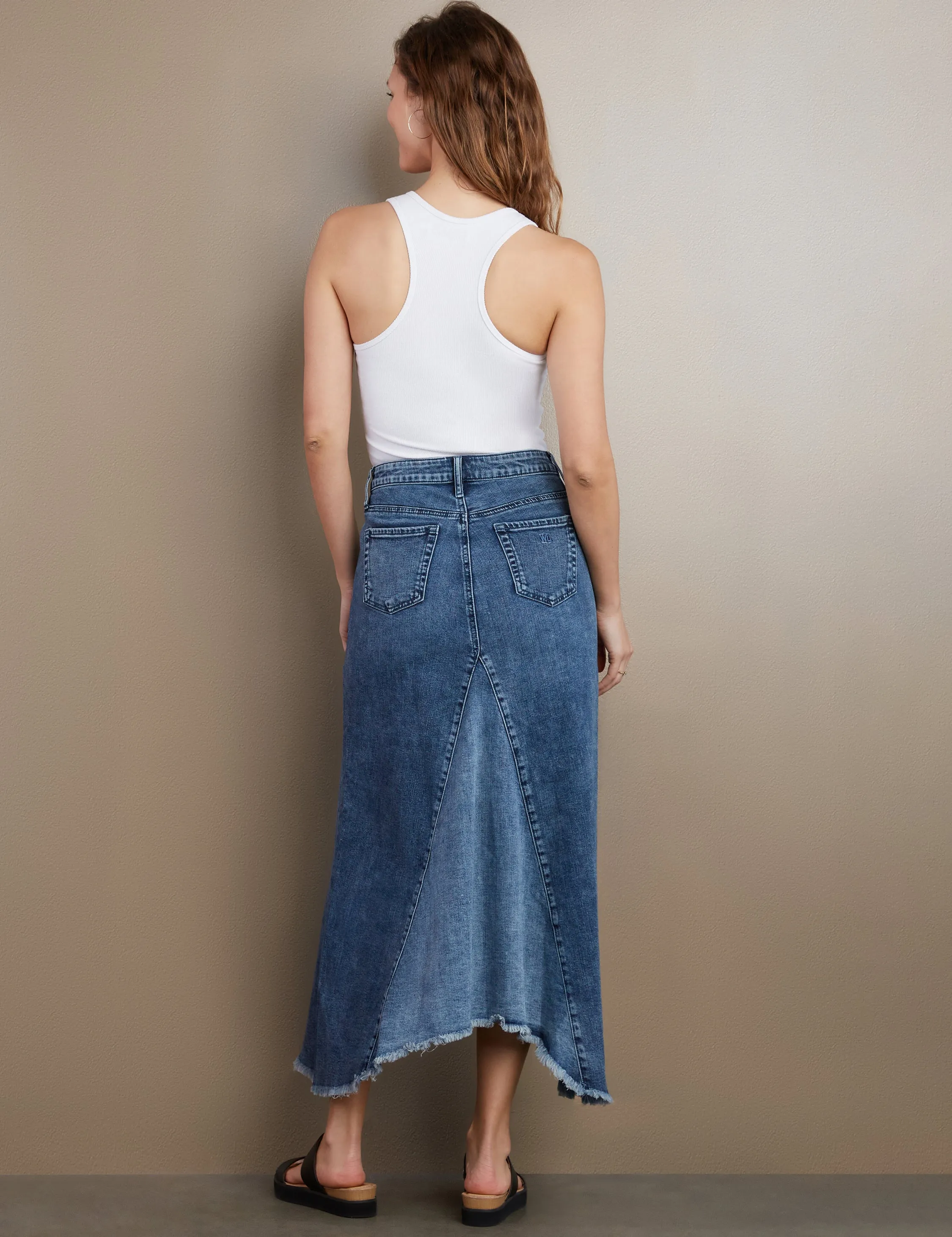 Selma Pieced Denim Maxi Skirt