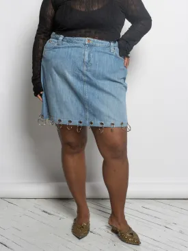 Shop Journal x BRZ - Denim Grommet Skirt (2X)