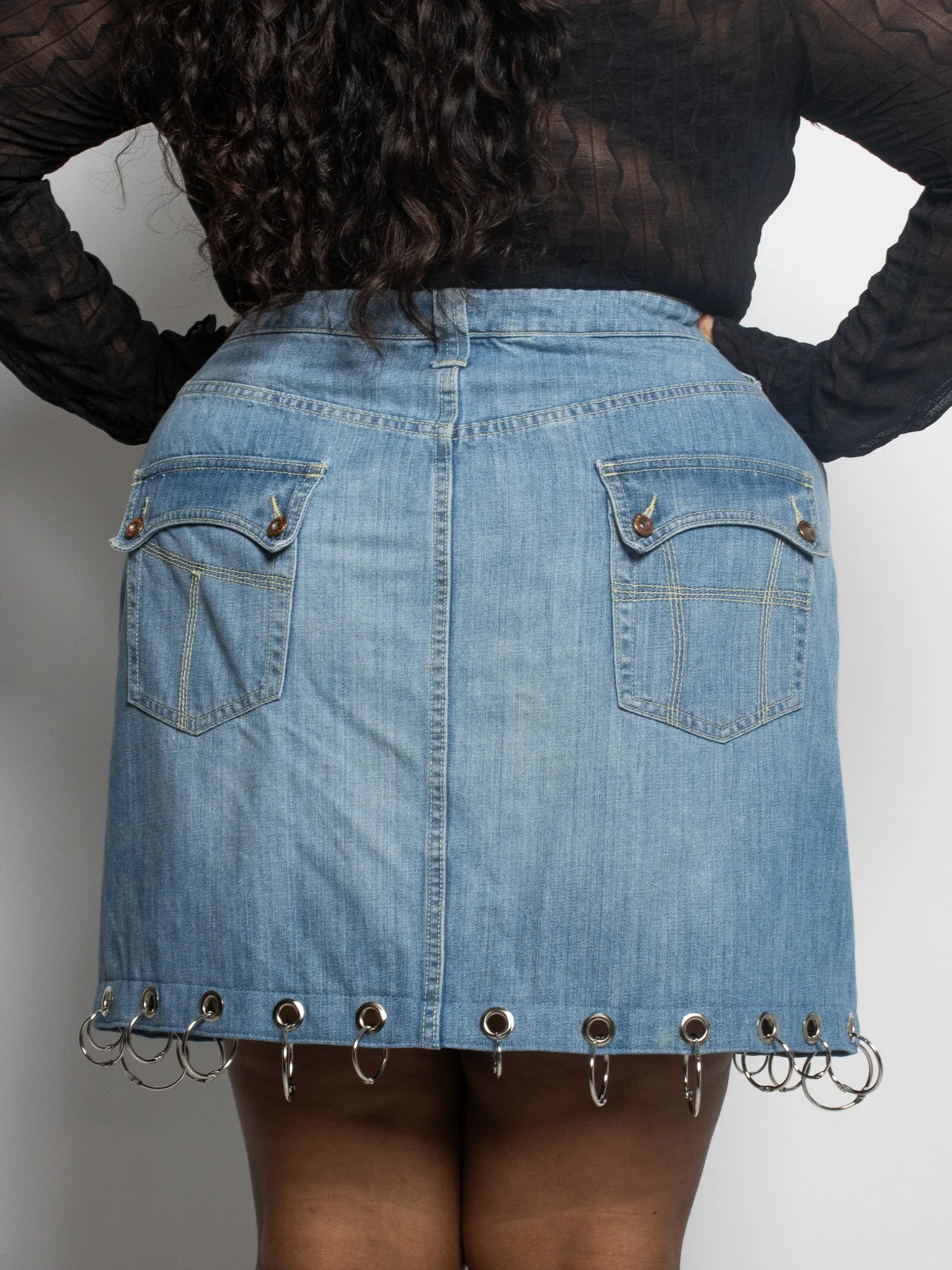 Shop Journal x BRZ - Denim Grommet Skirt (2X)