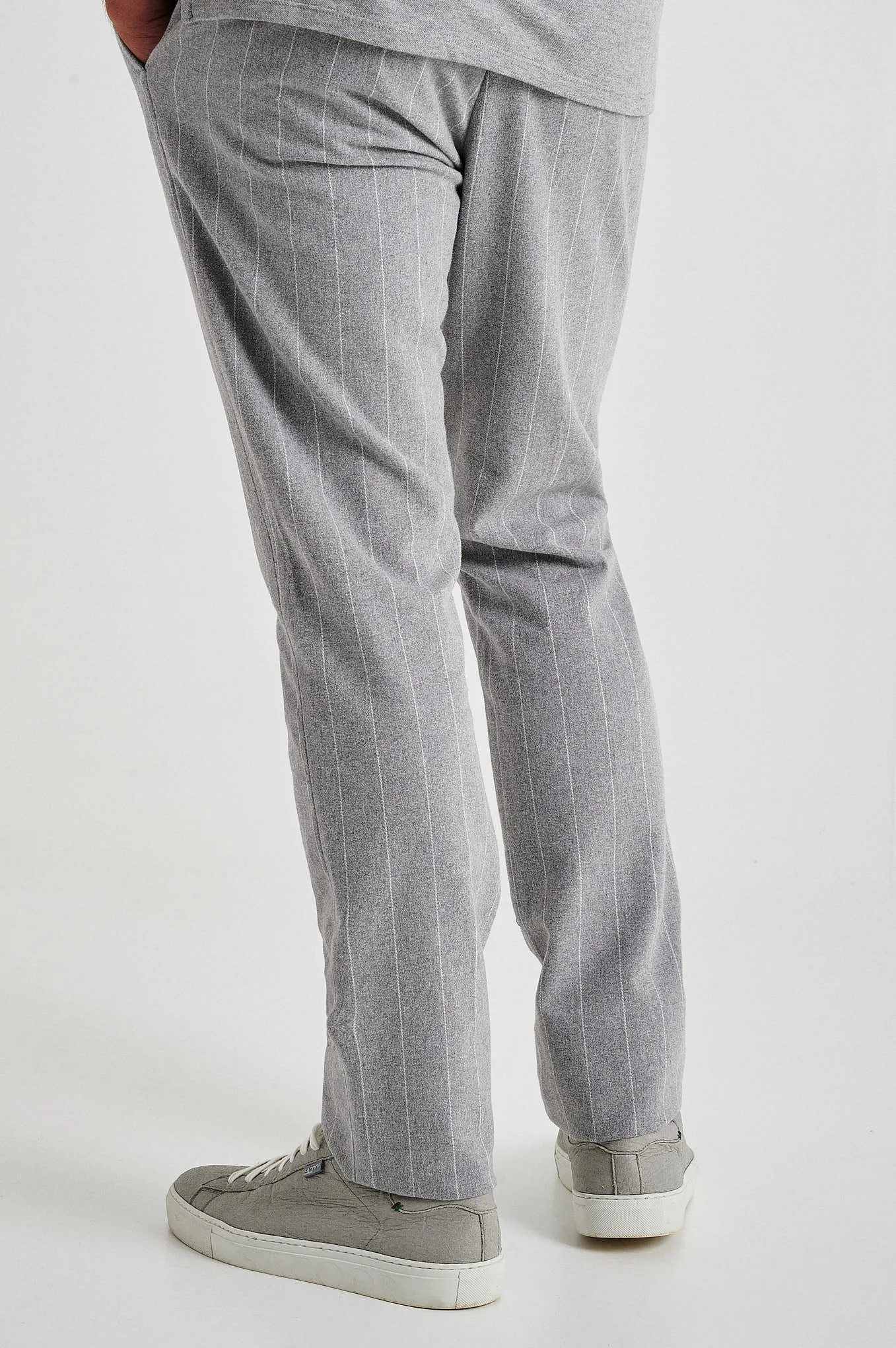 Slim fit pinstripe stretch chino trousers