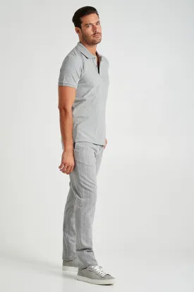 Slim fit pinstripe stretch chino trousers