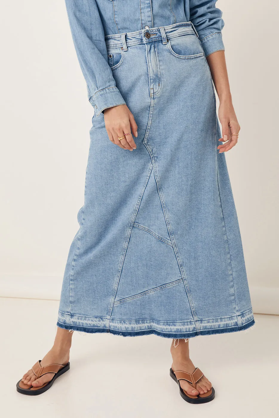 Spell x Outland Denim Maxi Skirt