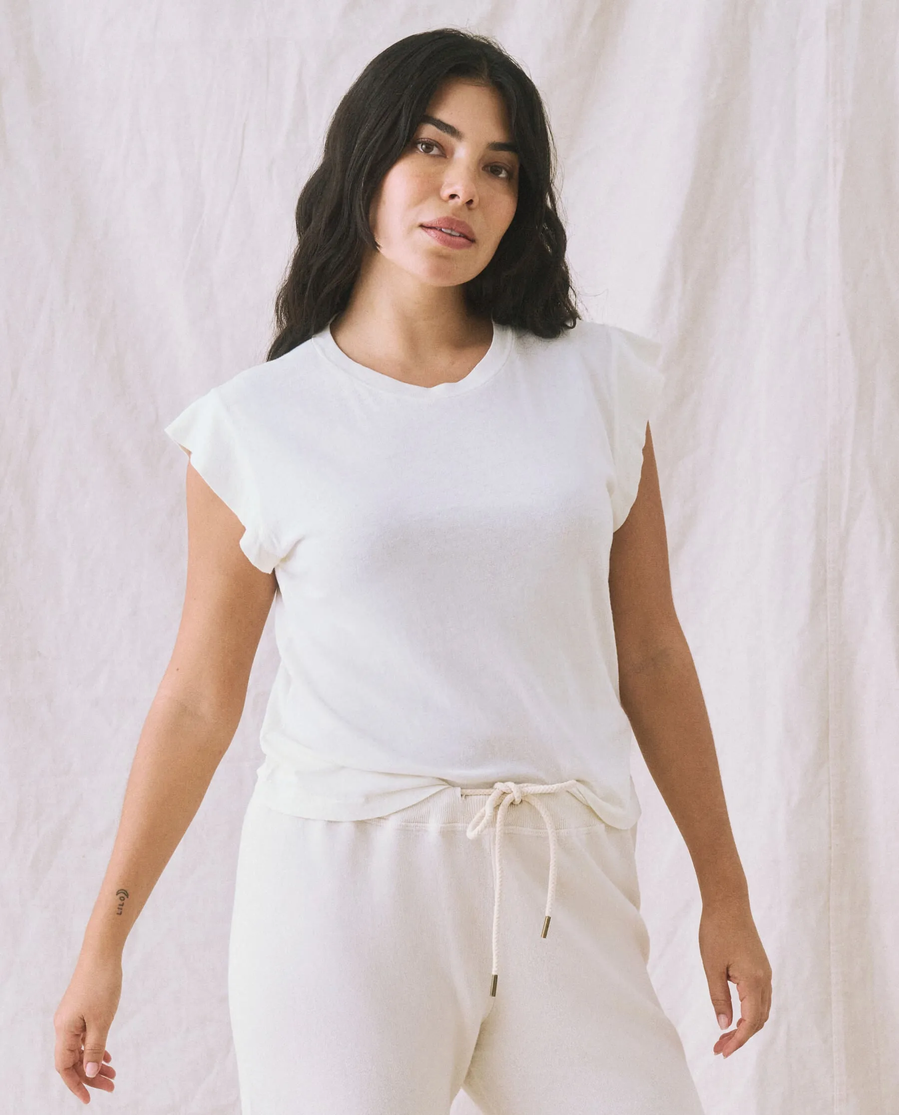 The Peak Shoulder Tee. -- Washed White