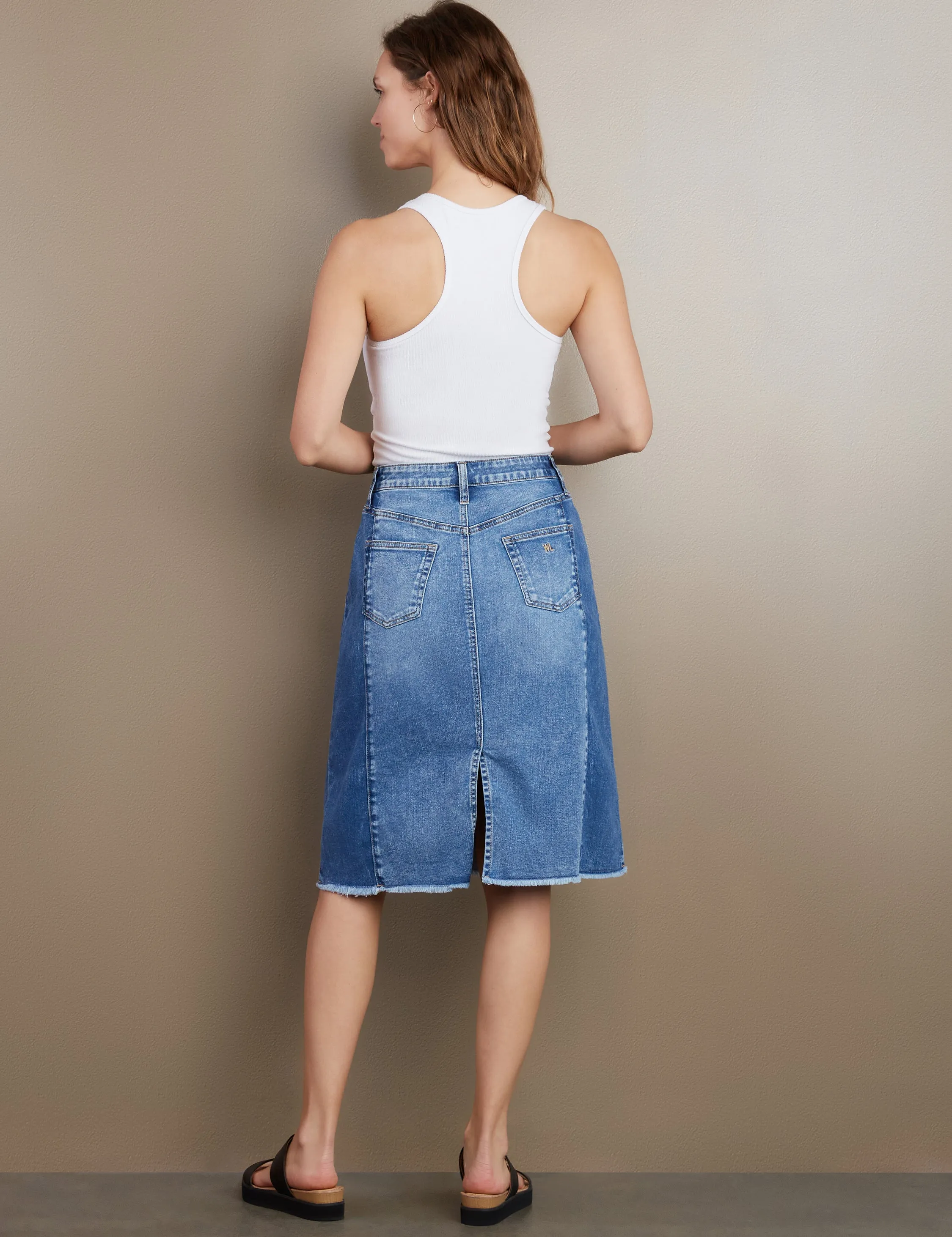 Two Tone Short Jean Skirt