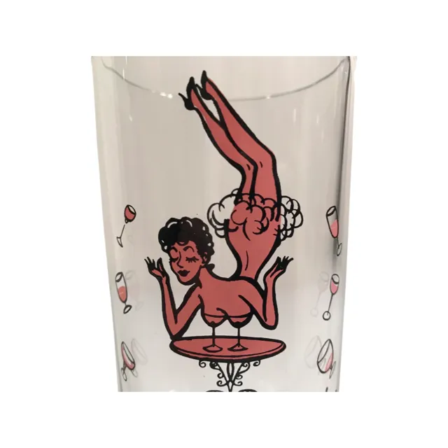 Vintage Risqué Humor Look Mom No Hands Single Glass