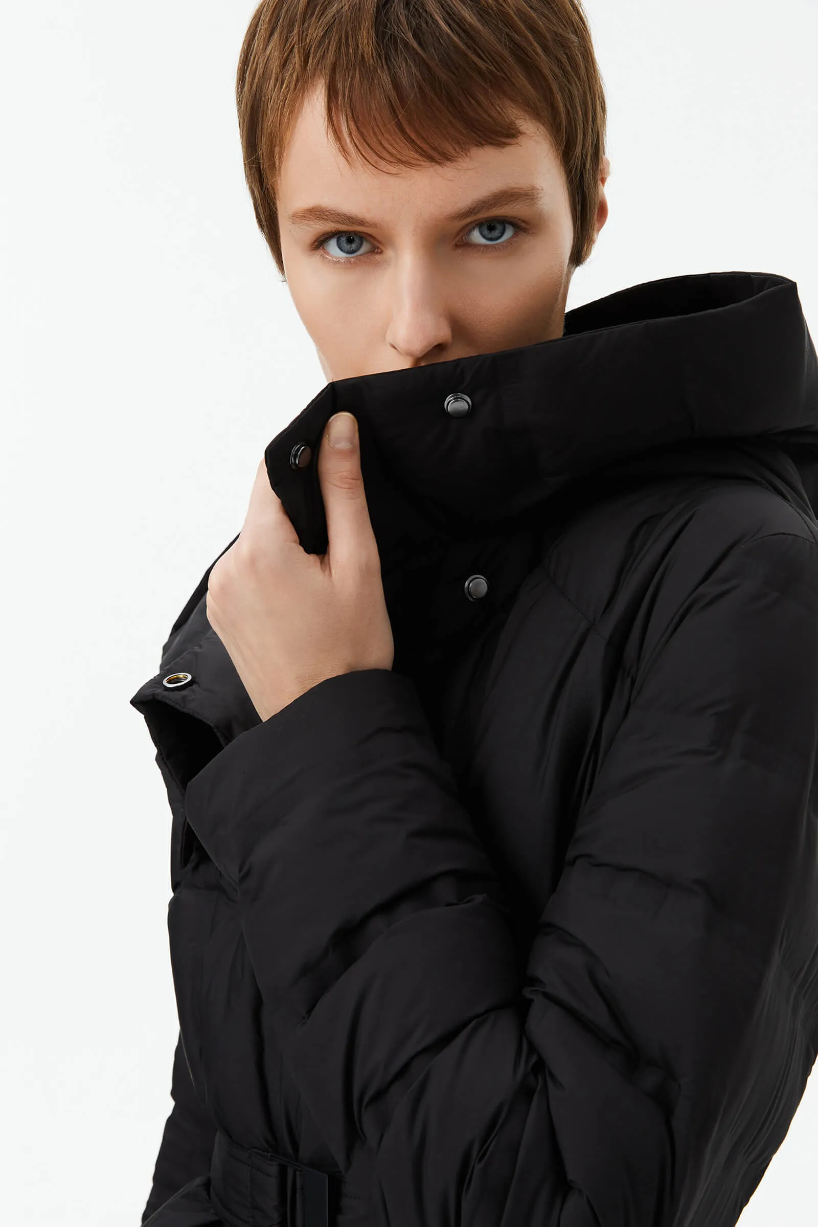 Warm Hooded Goose Down Jacket