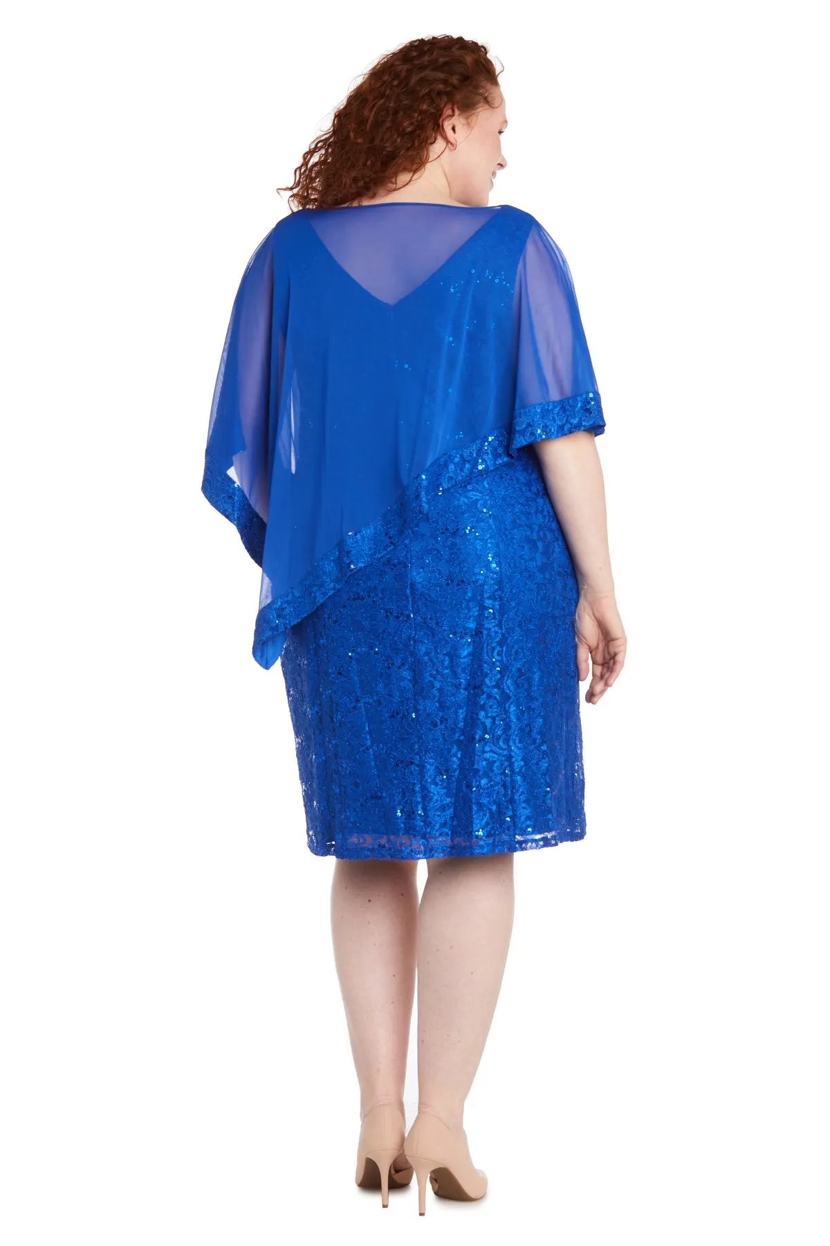 Women Plus Size Unique Asymmetrical Lace Poncho Dress